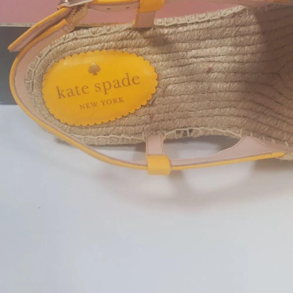 NEW Kate Spade Women’s Sandals Size 7 Yellow Pineapple Slingback Espadrille - Picture 5 of 9